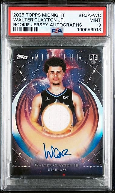 2025 Topps Midnight Jersey Walter Clayton Jr. #RJA-WC Rookie Auto PSA 9