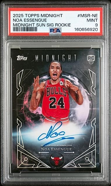 2025 Topps Midnight Sun Sig Rookie Noa Essengue #MSR-NE Rookie Auto PSA 9
