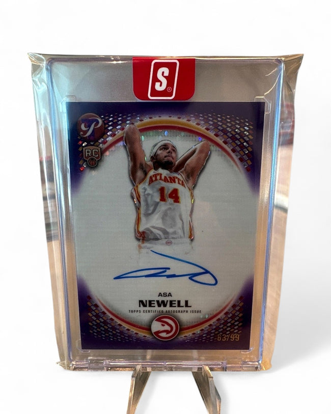 2025 Topps Pristine Basketball Hawks Auto Asa Newell #PR-AN Rookie Auto 63/99