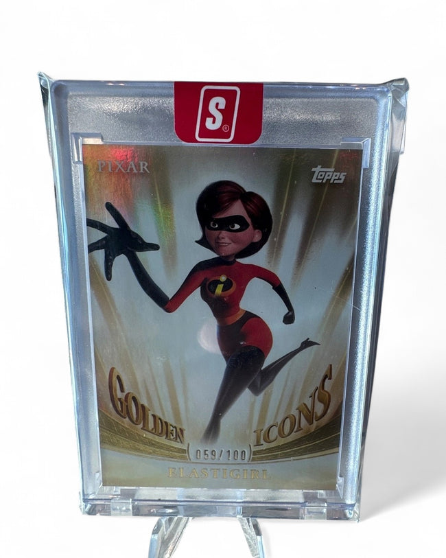 2025 Topps Pixar Gold Golden Icons (Encased) Elastigirl #GI-30 059/100