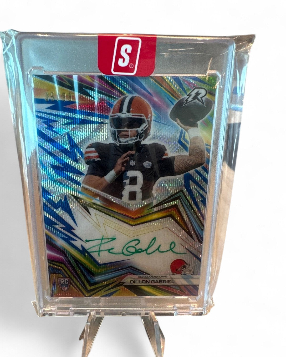 2025 Topps Resurgence Neon Initiates Autographs Dillon Gabriel Blue Surge #NI-DG Rookie Auto 35/99