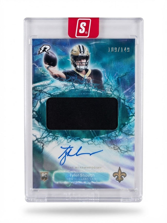 2025 Topps Resurgence Radial Rookie Auto Relics Tyler Shough Teal Surge #RRA-TS Rookie Auto 109/149
