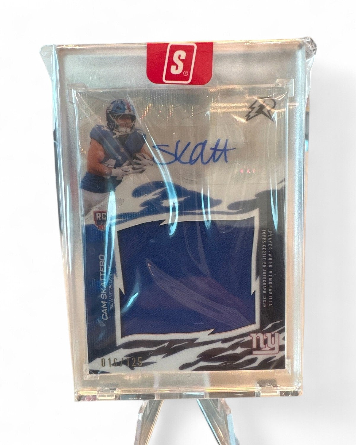 2025 Topps Resurgence Rookie Relic Signatures Cam Skattebo White Surge #RRS-CS Rookie Auto 016/125
