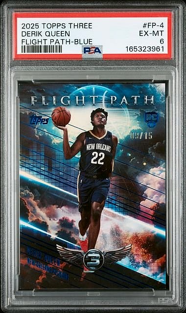 2025 Topps Three Flight Path Derik Queen Blue #FP-4 Rookie 09/75 PSA 6
