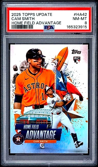 2025 Topps Update Home Field Advantage Psa Cam Smith #HA42 Rookie PSA 8