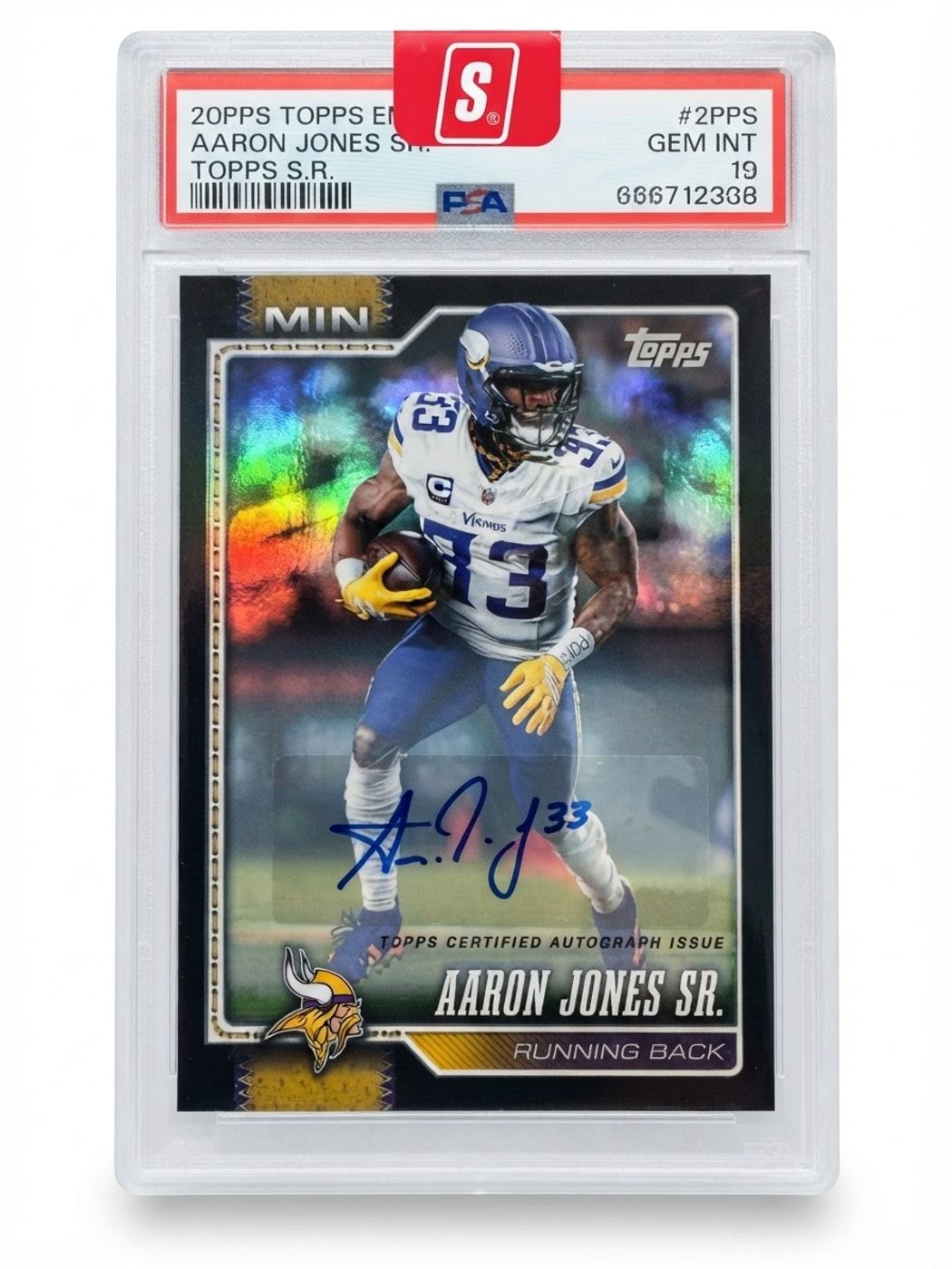 2025 Topps Vikings Aaron Jones Sr. Refractor #240 Auto 09/10