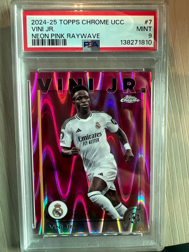 2026 Panini Prizm FIFA World Cup Color Blast Duals Estevao / Vini Jr. #7 PSA 9