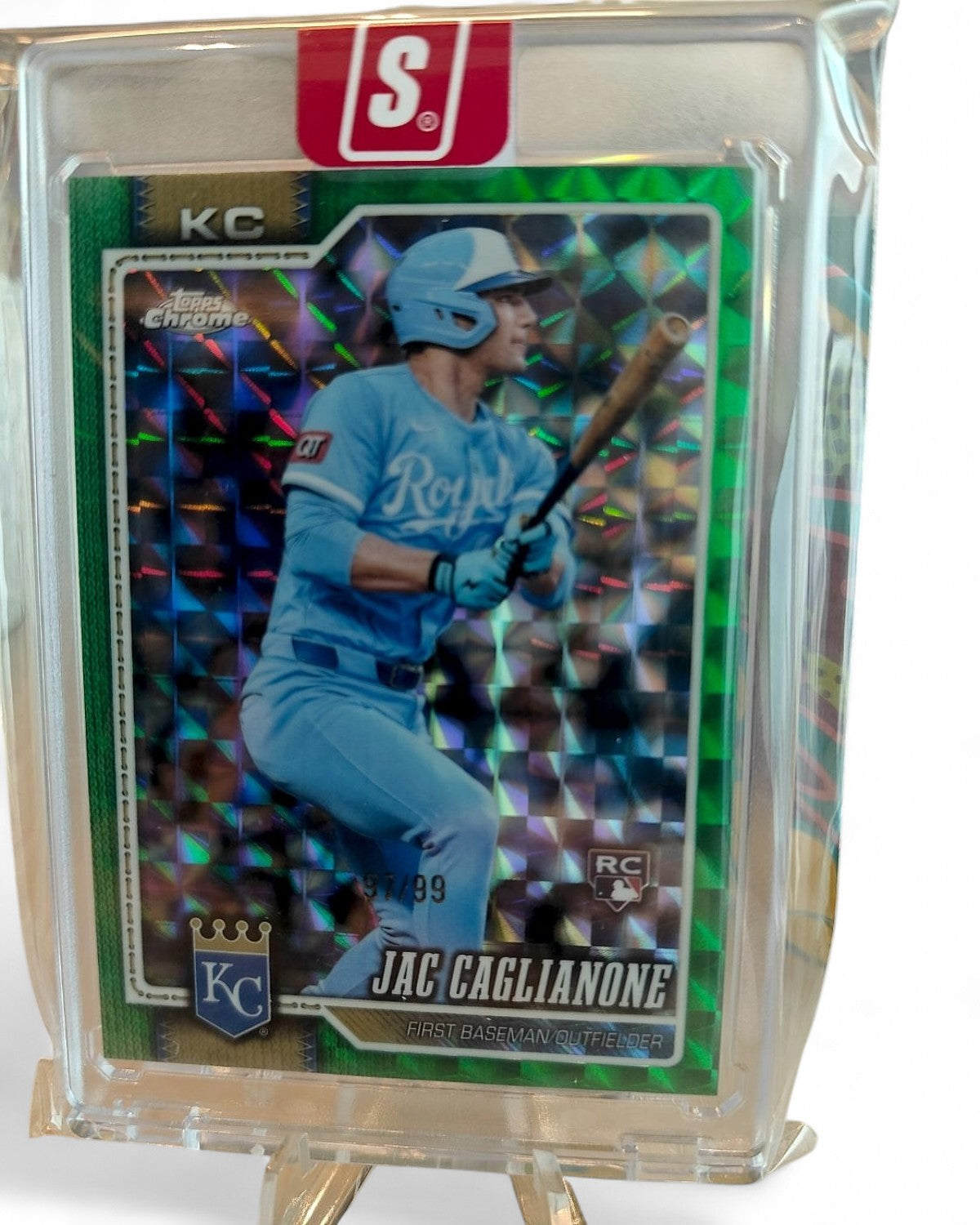 2026 Topps Chrome Jac Caglianone Green X-Fractor #131 Rookie 97/99