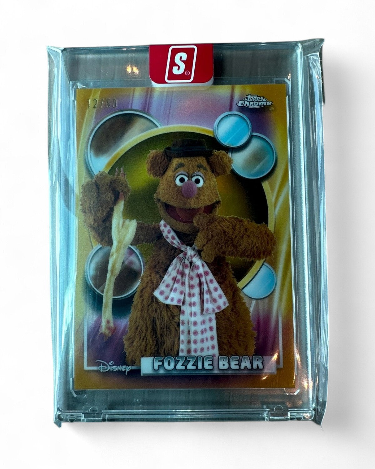 2026 Topps Chrome Disney Fozzie Bear Gold Wave Refractor #56 12/50