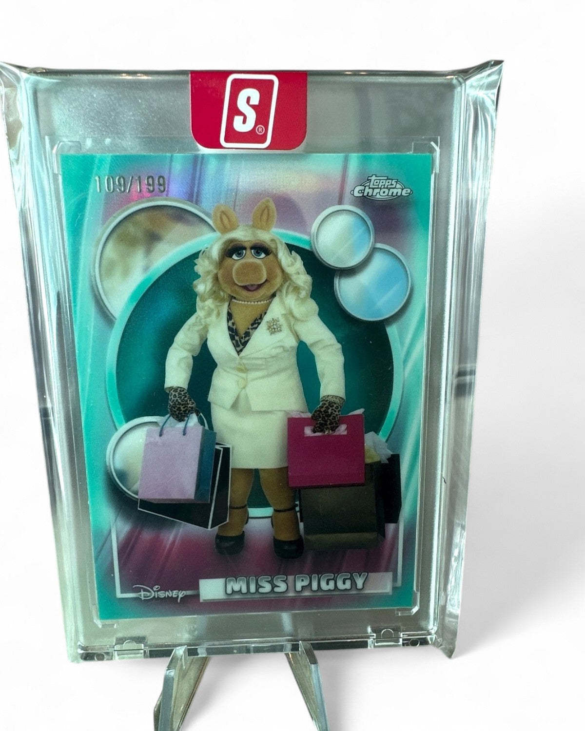 2026 Topps Chrome Disney Miss Piggy Aqua Refractor #61 109/199