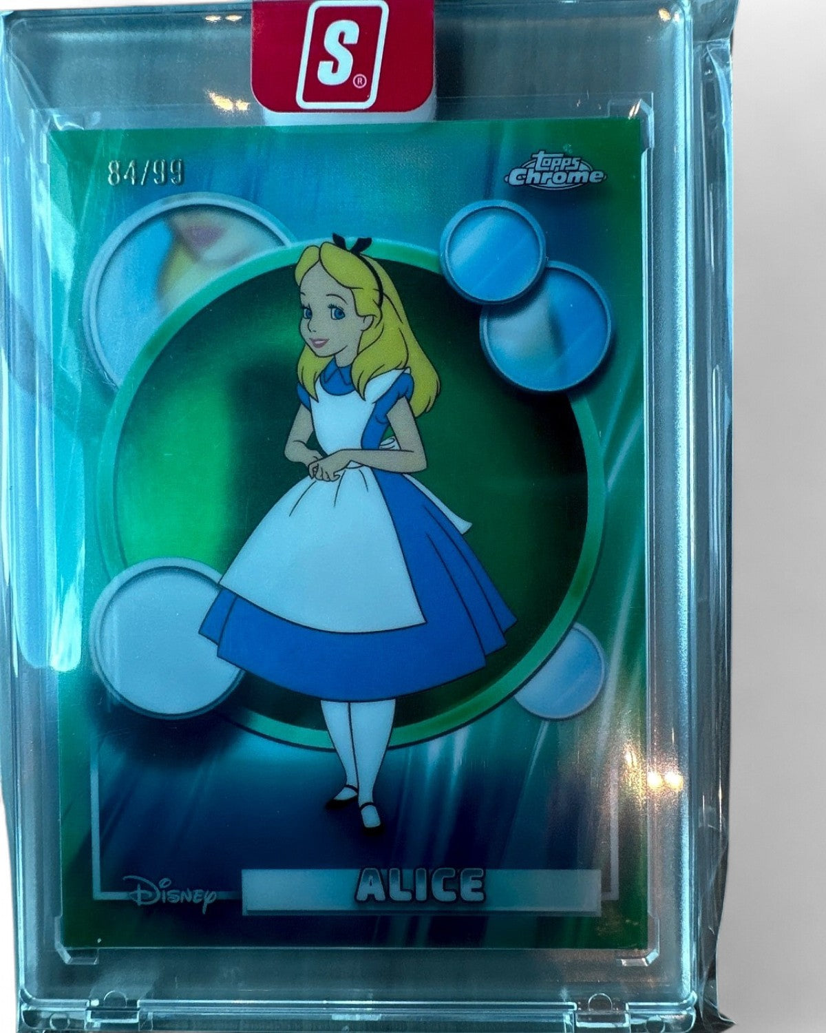 2026 Topps Chrome Disney Alice Green Wave Refractor #75 84/99