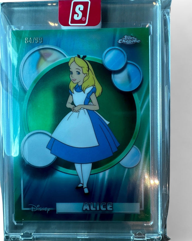 2026 Topps Chrome Disney Alice Green Wave Refractor #75 84/99