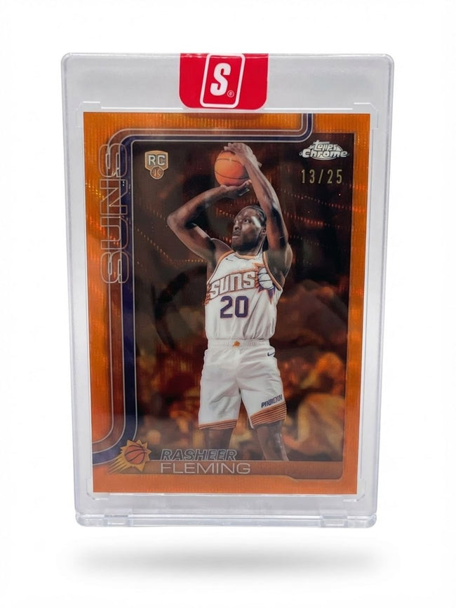 2026 Topps Chrome Suns Rasheer Fleming Orange Refractor #181 Rookie 13/25