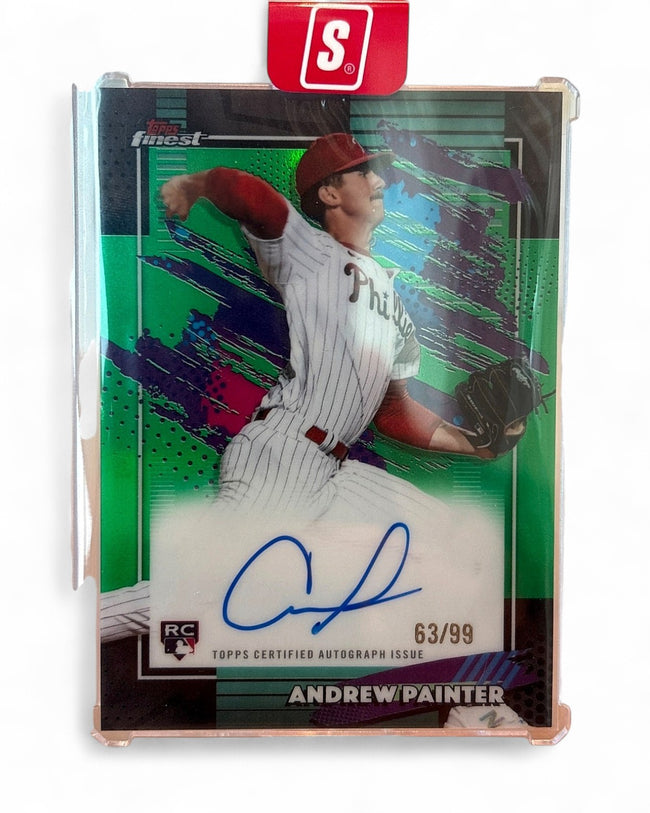 2026 Topps Finest Autograph Andrew Painter Green Refractor #FA-AP Rookie Auto 63/99