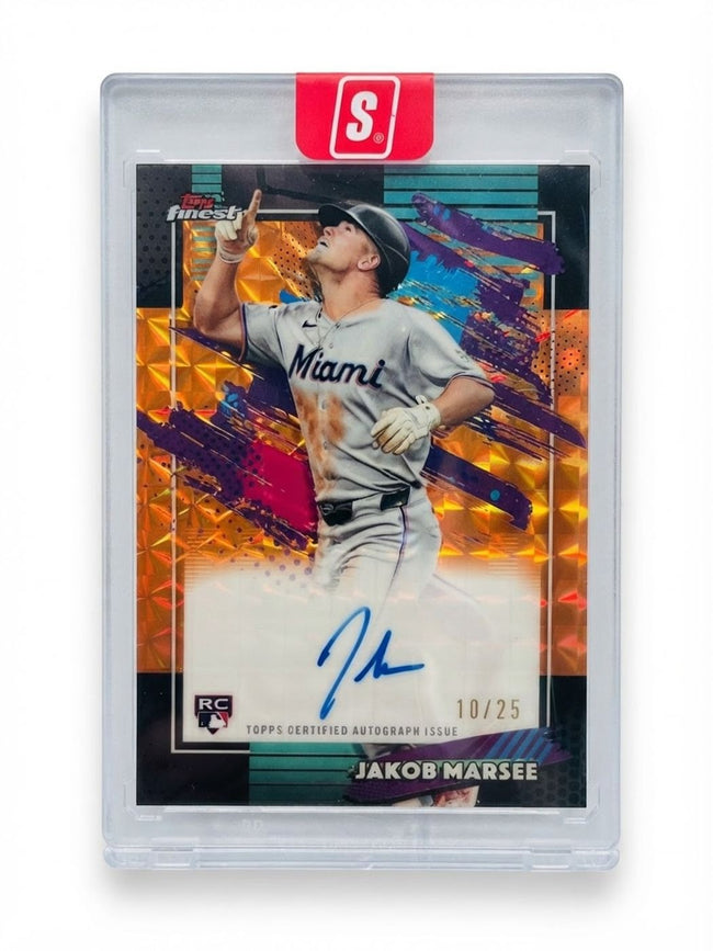 2026 Topps Finest Autograph Jakob Marsee Orange Refractor #FA-JM Rookie Auto 10/25