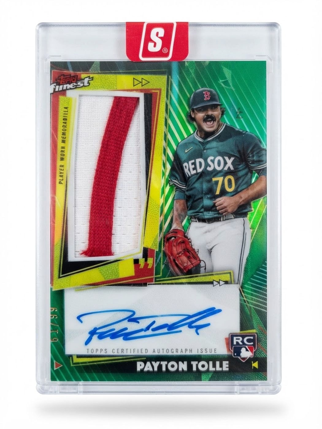 2026 Topps Finest Rookie Patch Autograph Payton Tolle Green #RPA-PT Rookie Auto 51/99