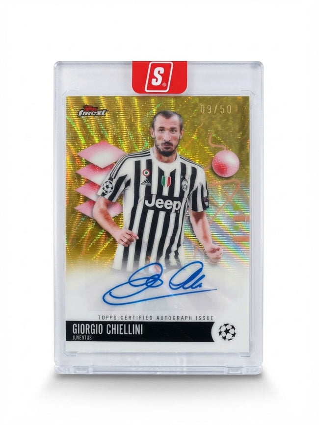 2026 Topps Finest UEFA Club Competitions 2025/26 Giorgio Chiellini Gold Refractor #BA-GC Auto 09/50