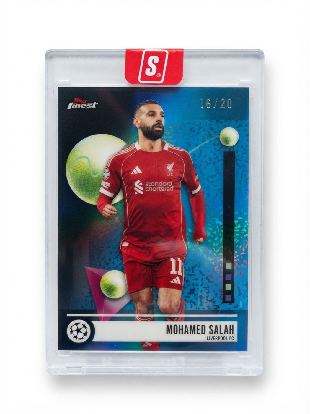 2026 Topps Finest UEFA Champions League Mohamed Salah Green Refractor #117 16/20
