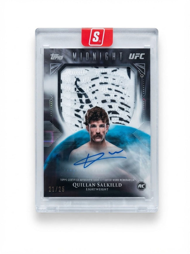 2026 Topps Midnight UFC Rookie Relic Autographs Quillan Salkilld Moonrise #RRA-QS Rookie Auto 21/25