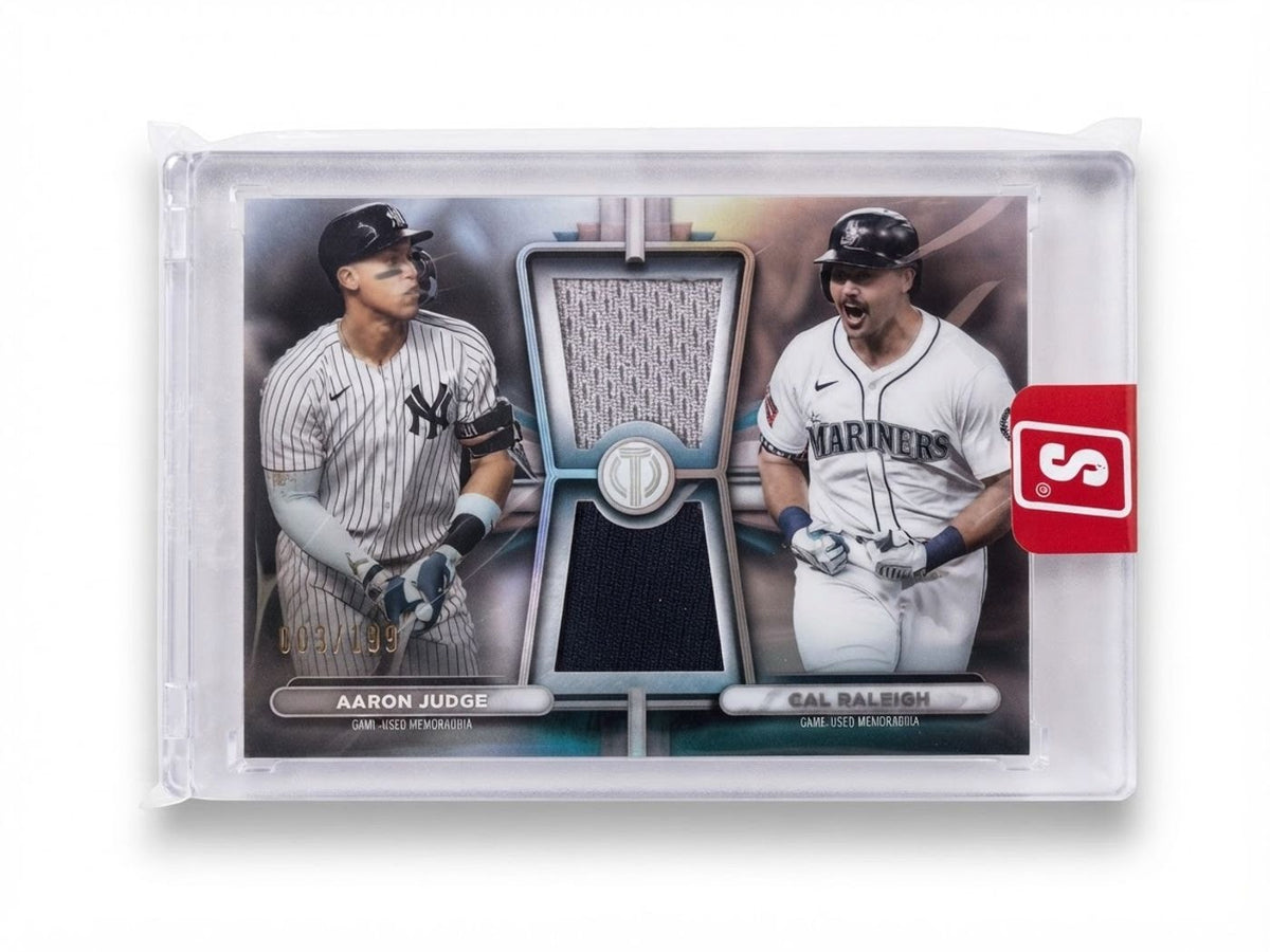 2026 Topps Tribute Dual Relic Aaron Judge / Cal Raleigh #DR-JR 003/199