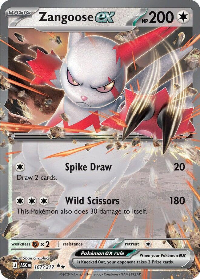Zangoose Ex 167/217