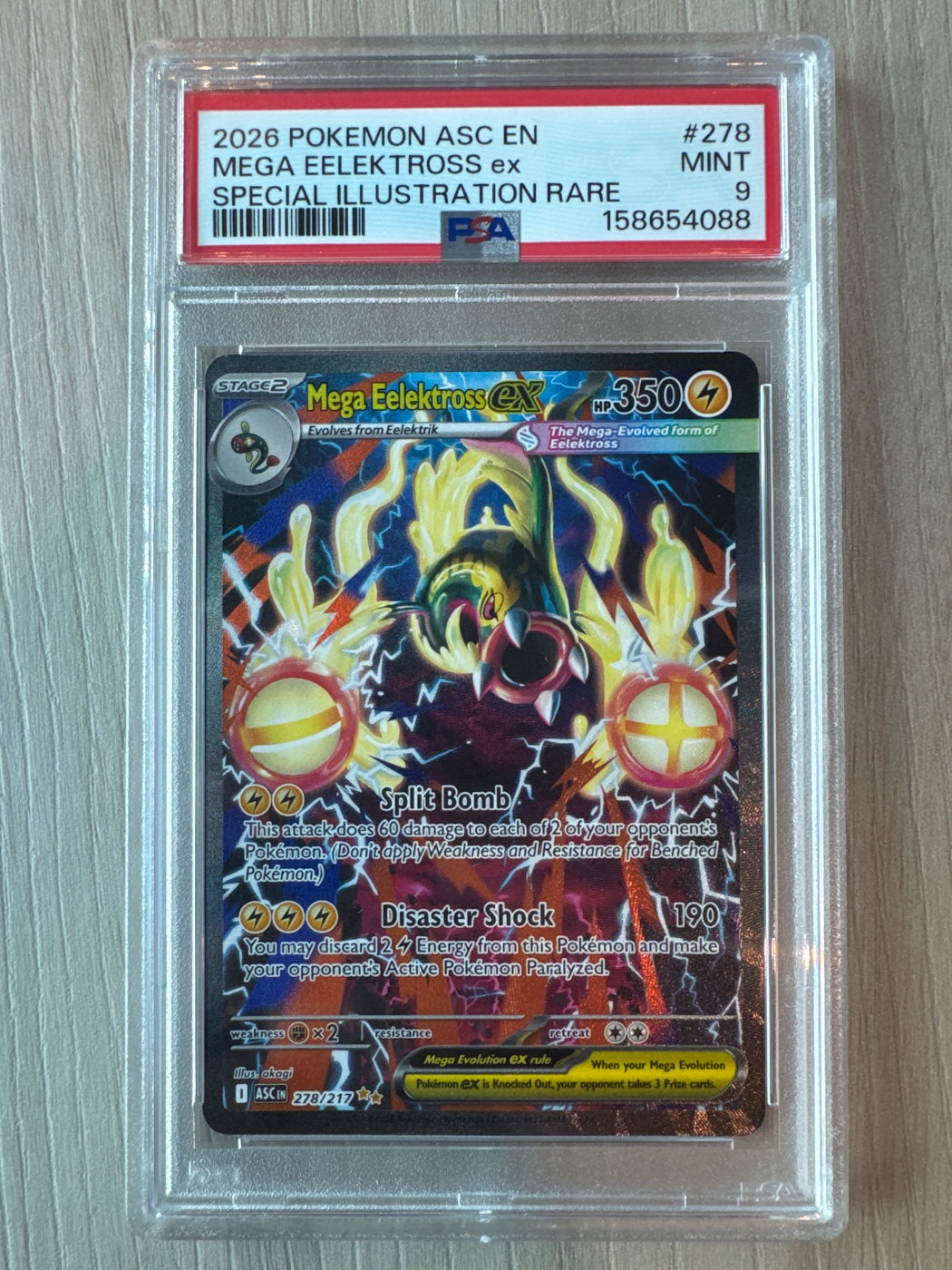 2026 Ascended Heroes Mega Eelektross Ex 278/217 PSA 9