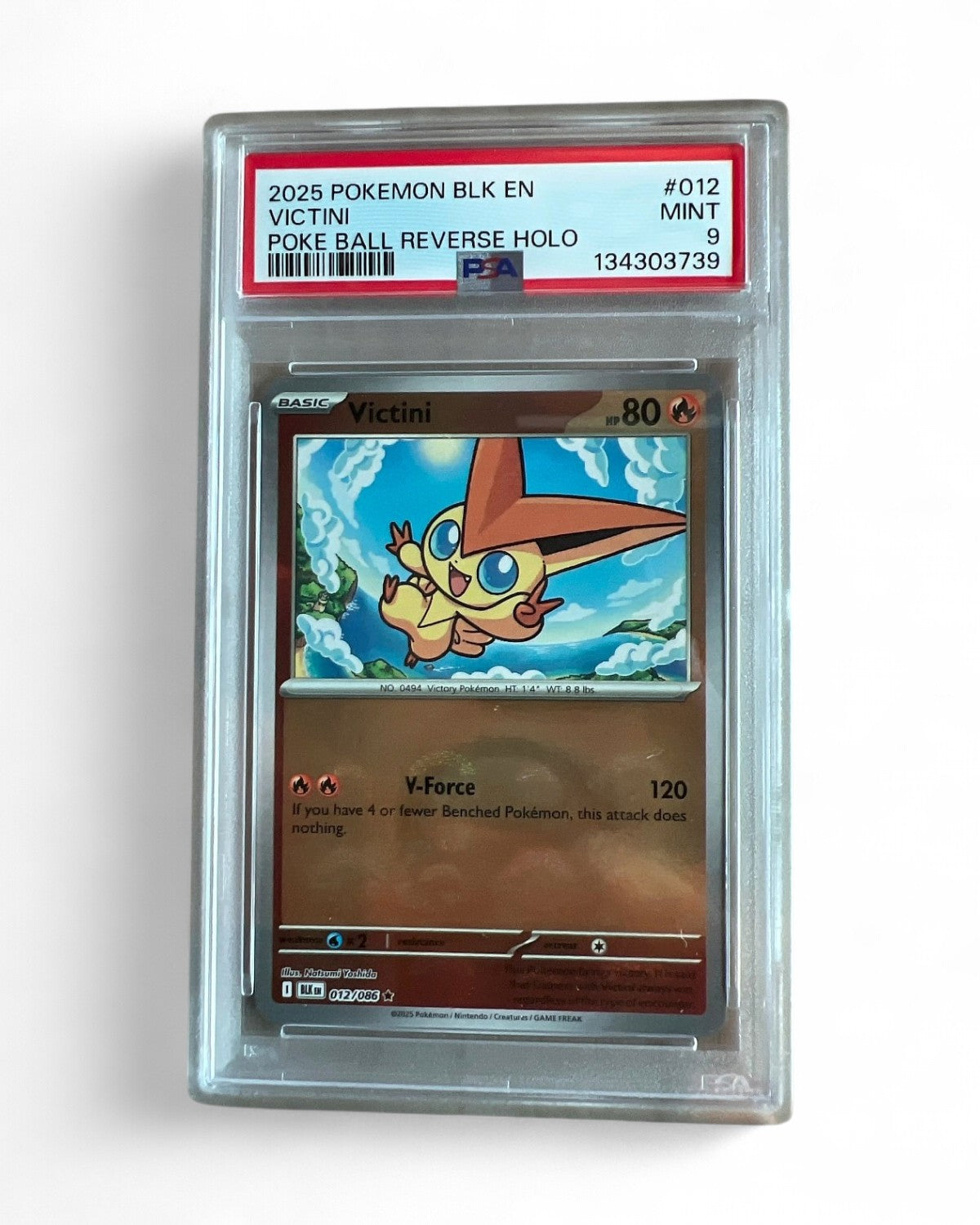 2025 Black Bolt Victini 012/086 (Poke Ball Pattern) PSA 9
