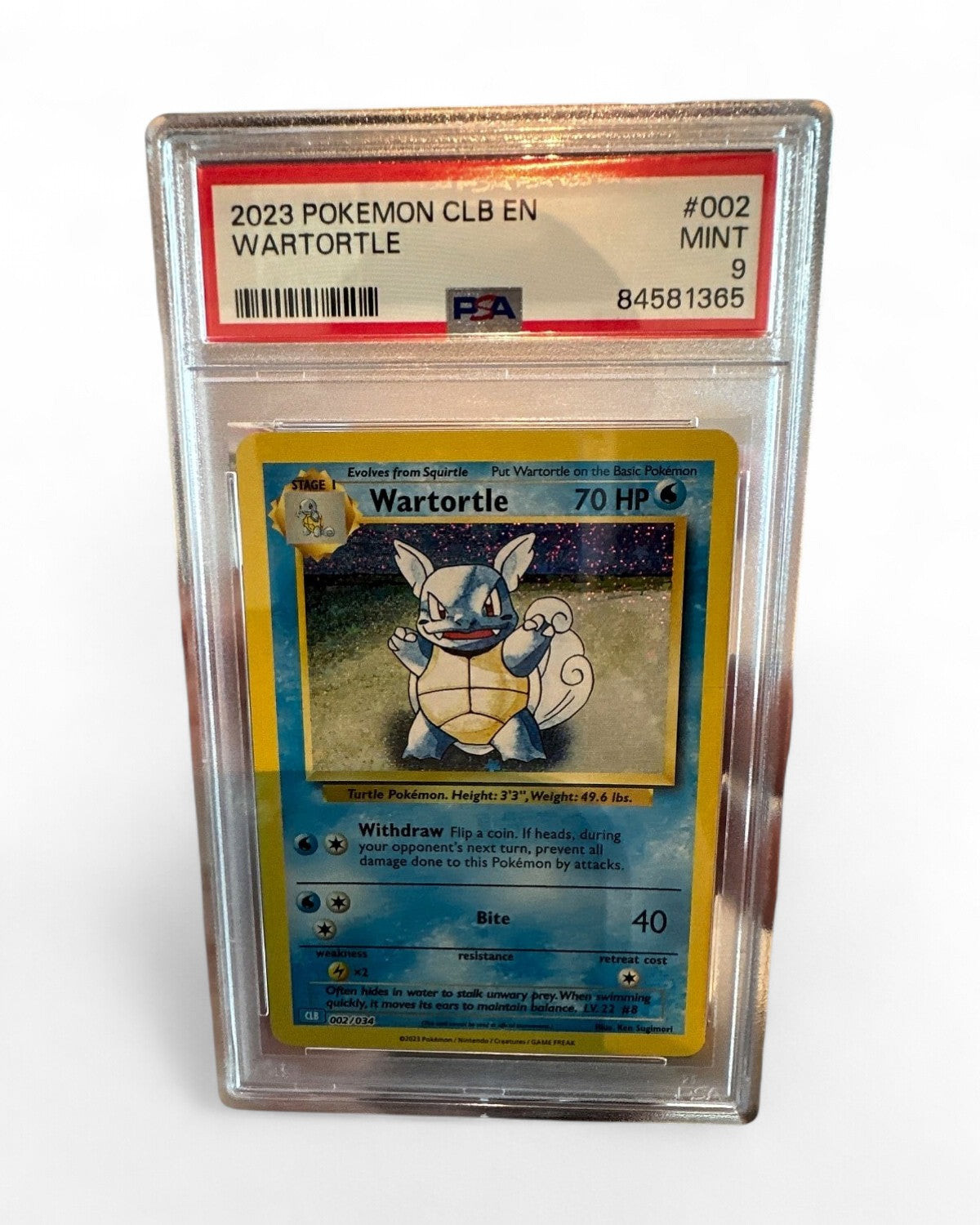 2023 Trading Card Game Classic Wartortle 002/034 PSA 9