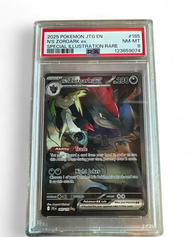 2025 Journey Together N's Zoroark Ex 185/159 PSA 8