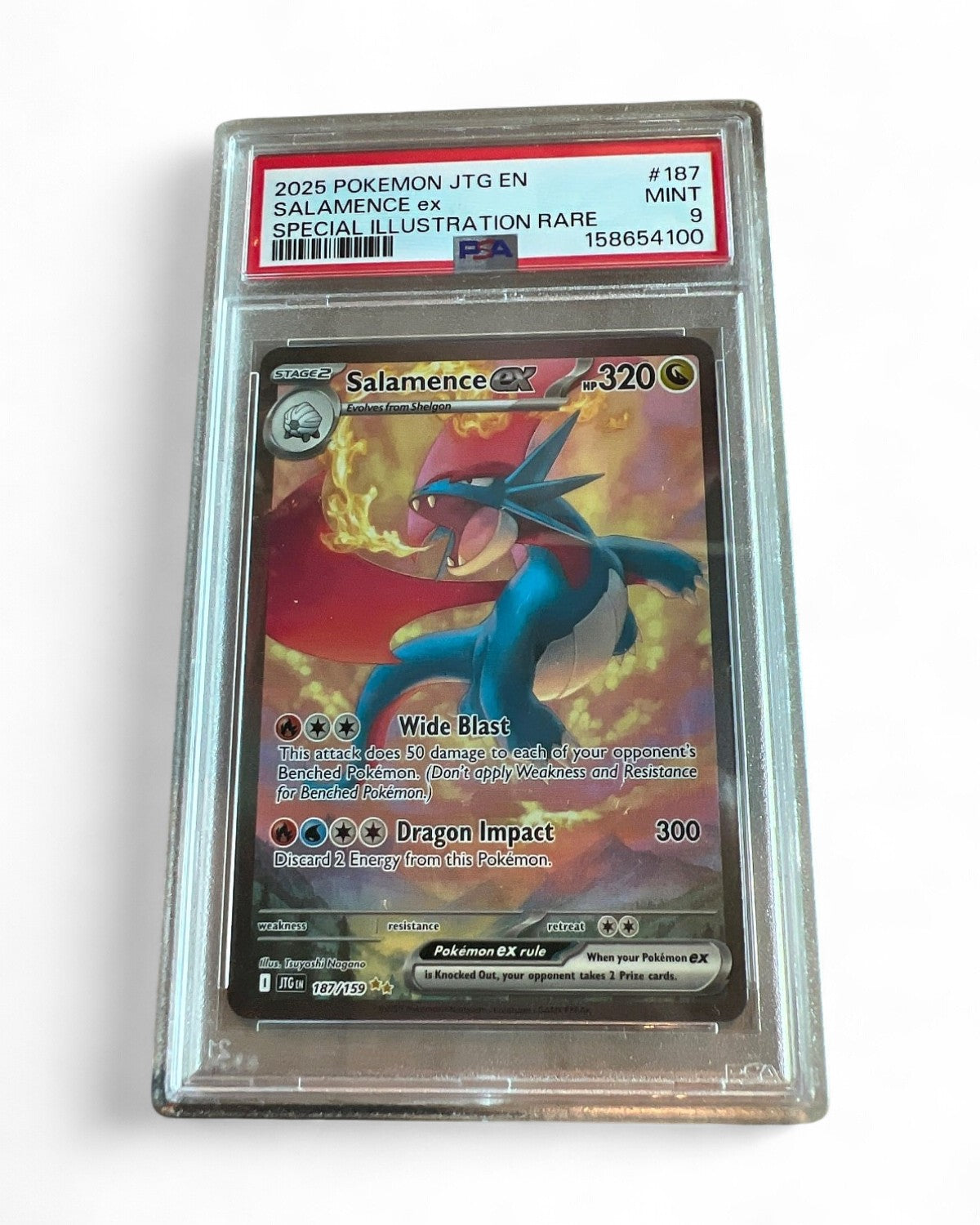 2025 Journey Together Salamence Ex 187/159 PSA 9