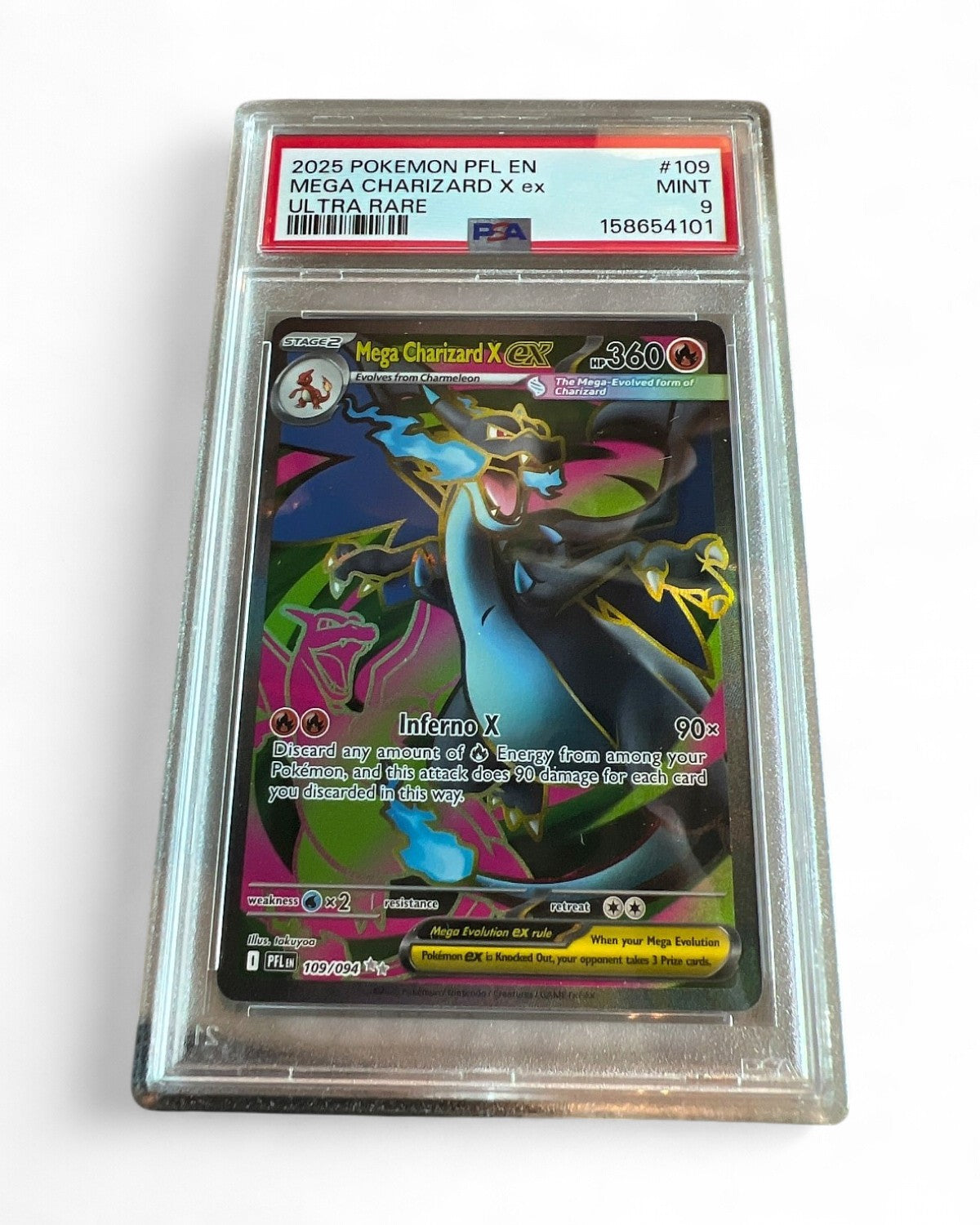 2025 Phantasmal Flames Mega Charizard X Ex 109/094 PSA 9