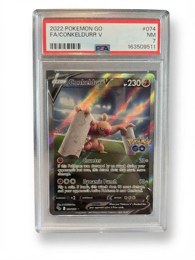 2022 Pokemon GO Conkeldurr V 074/078 (Alternate Full Art) PSA 7