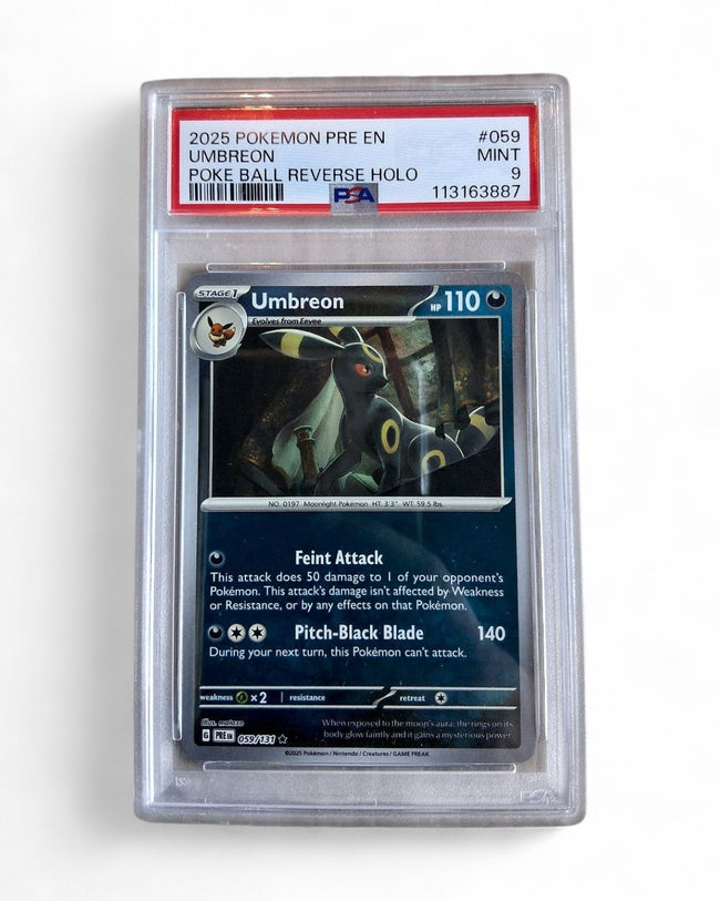 2025 Prismatic Evolutions Umbreon 059/131 (Poke Ball Pattern) PSA 9