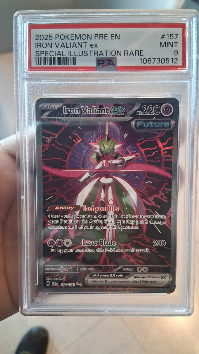 2025 Prismatic Evolutions Iron Valiant Ex 157/131 PSA 9
