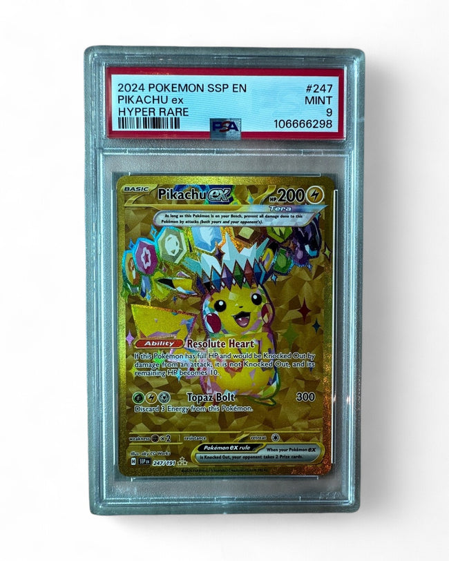 2024 Surging Sparks Pikachu Ex 247/191 PSA 9