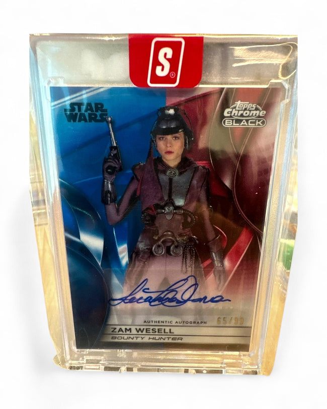 Topps Chrome Black Leanna Walsman as Zam Wesell #CB-LW Auto 65/99